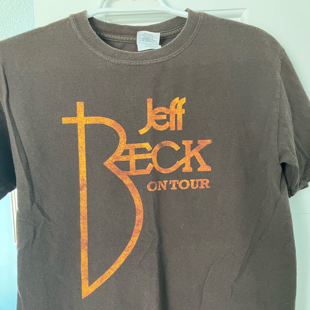 Gildan Brown Jeff Beck On Tour 2009 Tee with Orange Logo